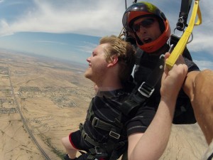 Tandem skydivers near Casa Grande airport (CGZ). (Photo from Phoenix Area Skydiving's Facebook page.)